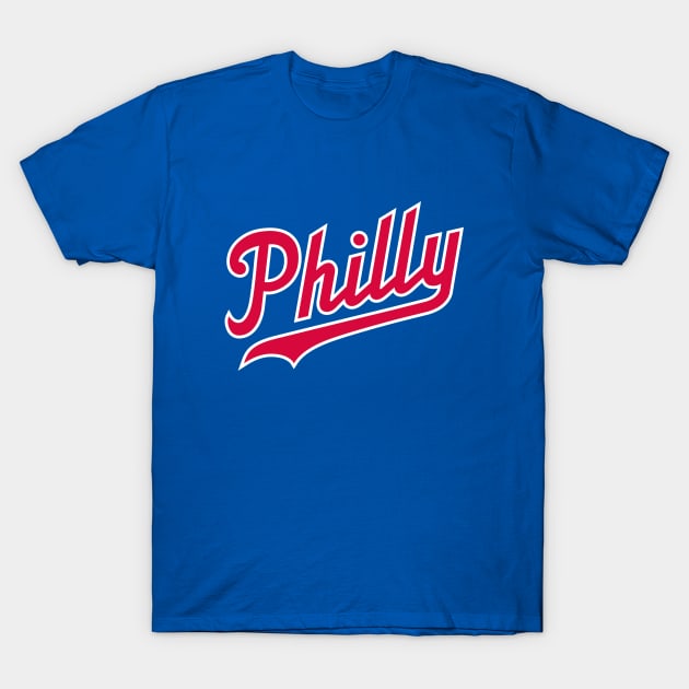 Philly Script - Blue T-Shirt by KFig21